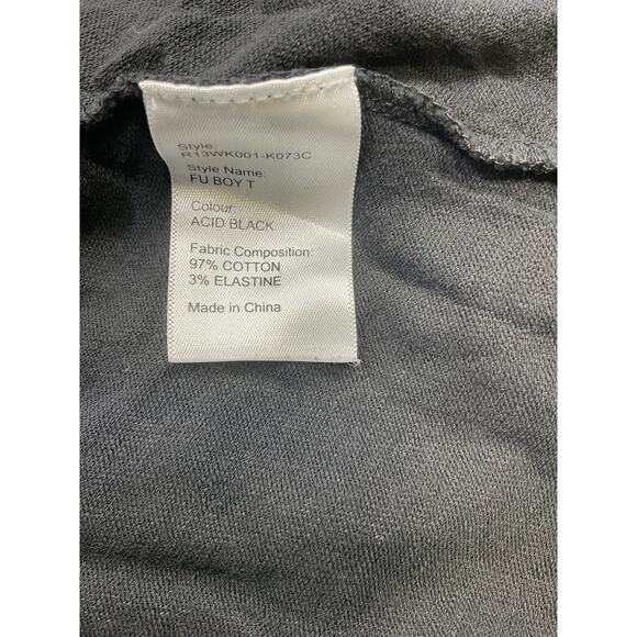 R13 'Fu Boy' Black Cotton Tee Size XS - Picture 5 of 5